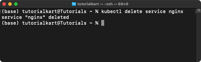 kubectl delete service nginx